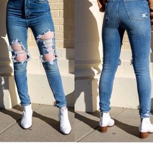 NWT Free People We The Free Pheonix Ripped High Rise Skinny Jeans Sz 31